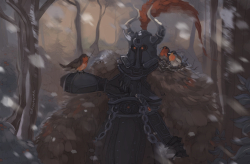 knight with bird